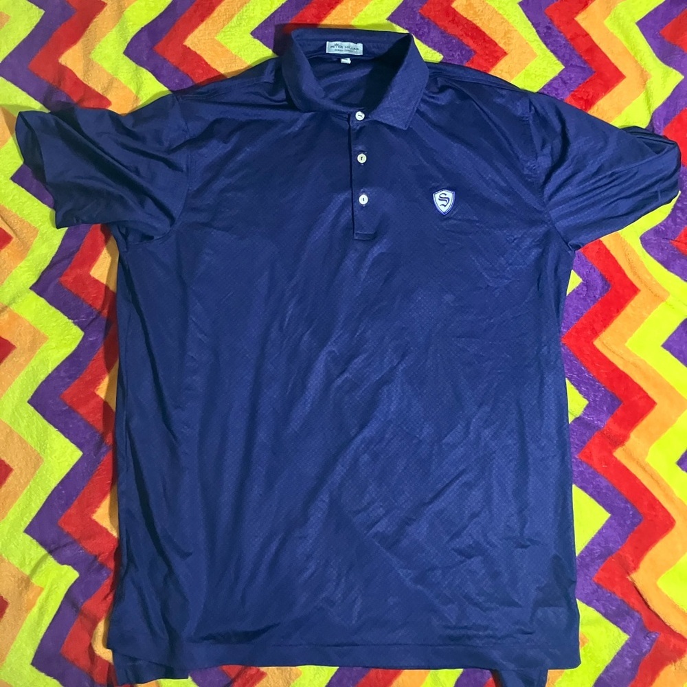 Peter Millar Summer comfort golf Polo Shirt L RARE PATTERN purple color